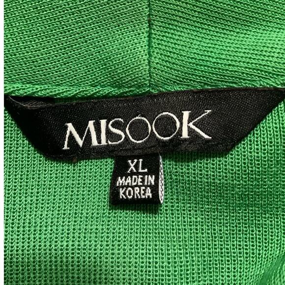 Misook Oversized Cardigan Tunic Women's XL Long Sleeves Hook & Eye Knitted Green - Picture 6 of 7